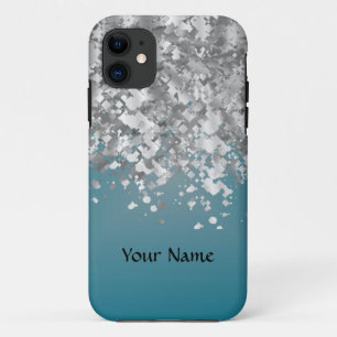 Blauwgroen blauw en faux glitter iPhone 11 hoesje