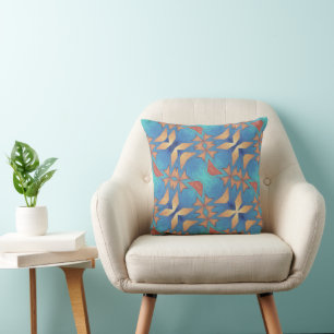 Blauwgroen blauw en gouden tinten kussen
