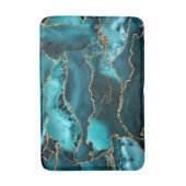 Blauwgroen blauw en goudglitteragaat badmat (Voorkant Verticaal)