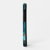 Blauwgroen blauw en goudglitteragaat Case-Mate iPhone case (Achterkant/links)