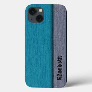 Blauwgroen blauw en grijs professioneel modern iPhone 13 hoesje