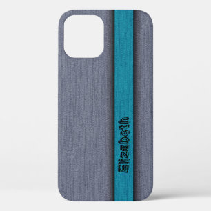 Blauwgroen Blauw en Grijze Fabulous Wood Grain iPhone 12 Pro Hoesje