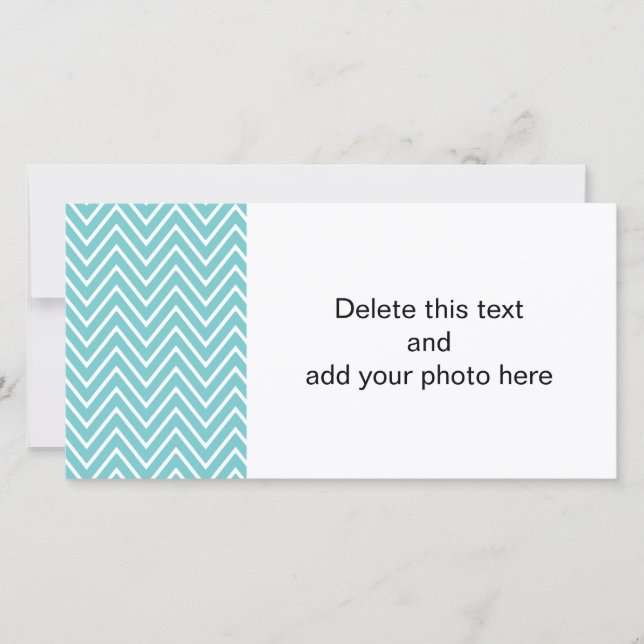 Blauwgroen blauw en wit Chevron Pattern 2 (Voorkant)