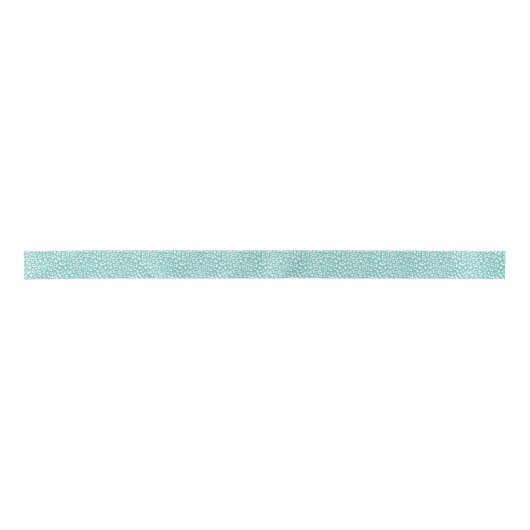 Blauwgroen Blauw en Wit Luipaard Print Pattern Lint (Voorkant)
