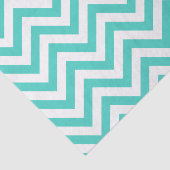 Blauwgroen blauw en wit Zigzag Stripes Chevron Pat Tissuepapier (Detail)