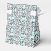 Blauwgroen blauw en zilveren bruiloft bedankdoosjes (Achterkant)