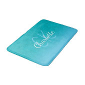 Blauwgroen blauw glitter aqua zee groen monogram i badmat (Gekanteld)