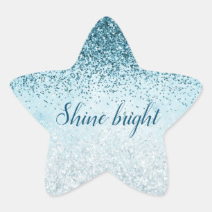 Blauwgroen Blauw Glitter Glitz glinsterende glam Ster Sticker