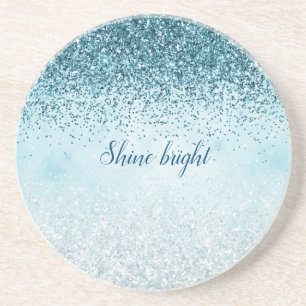 Blauwgroen Blauw Glitter Glitz glinsterende glam Zandsteen Onderzetter