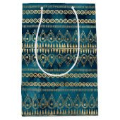 Blauwgroen Blauw Goud Boho Medium Cadeauzakje (Voorkant)