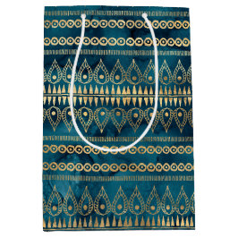 Blauwgroen Blauw Goud Boho Medium Cadeauzakje