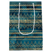 Blauwgroen Blauw Goud Boho Medium Cadeauzakje (Achterkant)