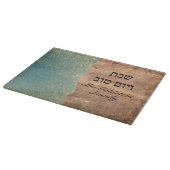 Blauwgroen Blauw Goud en Hout Shabbat en Yom Tov G Snijplank (Hoek)