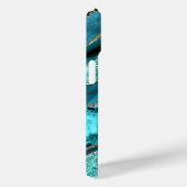 Blauwgroen Blauw Goud Glitter Custom Tekst iPhone  Case-Mate iPhone Case (Achterkant / Rechts)