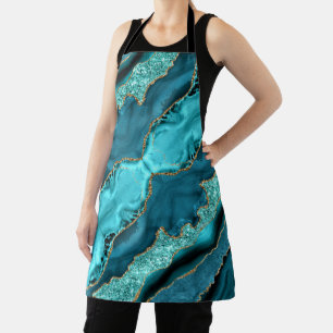 Blauwgroen Blauw Goud Glitter Marmer Turquoise Sch Schort