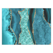 Blauwgroen Blauw Goud Glitter Marmer Turquoise Taf Tafelkleed (Voorkant (Horizontaal))