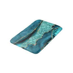 Blauwgroen Blauw Goud Marmer Aqua Turquoise Badmat