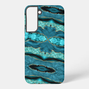 Blauwgroen Blauw Goud Turquoise Samsung Galaxy Hoe Hoesje