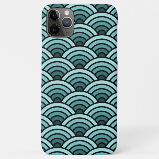 Blauwgroen Blauw Groen Concentrische Waves Kunstpa Case-Mate iPhone Case (Achterkant)