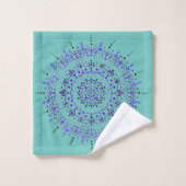Blauwgroen Blauw Groen Geschilderd Mandala Bath To Bad Handdoek (Wasdoekje)