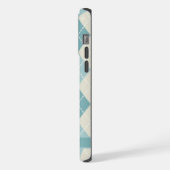  Blauwgroen Blauw Groen Grijs Argyle Pattern iPhone Hoesje (Linkerkant)