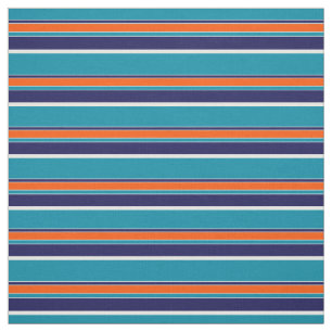 Blauwgroen Blauw Groen Oranje Witte Stripes Kunstp Stof