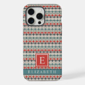 Blauwgroen Blauw Groen Rood Grijs Aztec iPhone Hoesje (Achterkant)