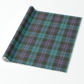 Blauwgroen Blauw Groen Rood Tartan Pset Cadeaupapier (Uitgerold)