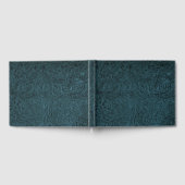 Blauwgroen Blauw Handleer (Faux) Gastenboek (Volledig)