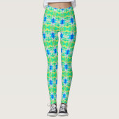 Blauwgroen blauw, heldere dames leggings (Voorkant)