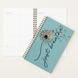 Blauwgroen blauw "Just Breathe" Dagelijkse Planner