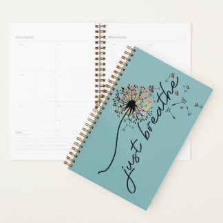 Blauwgroen blauw "Just Breathe" Dagelijkse Planner