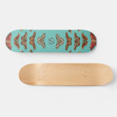 Blauwgroen blauw karton Monogram skateboard (Horizontaal)