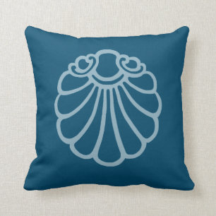 Blauwgroen blauw kustgebied - Sierkussen met schaa