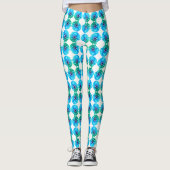 Blauwgroen blauw leggings (Voorkant)