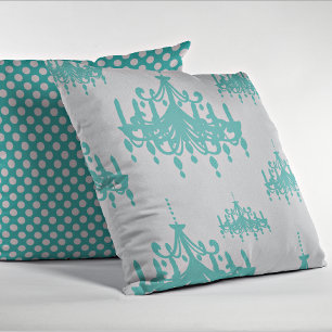 Blauwgroen blauw-luchters Decoratief Sierkussen