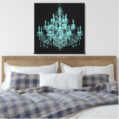 Blauwgroen blauw-luzerbladerblauw-bladerschilderwe canvas afdruk (Insitu (Slaapkamer))
