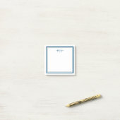 Blauwgroen Blauw Minimalistisch Eenvoudig Monogram Post-it® Notes (Op bureau)