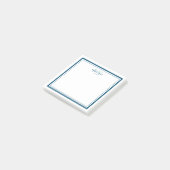 Blauwgroen Blauw Minimalistisch Eenvoudig Monogram Post-it® Notes (Schuin)