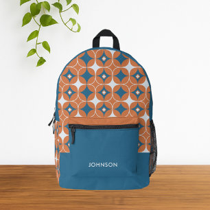 Blauwgroen blauw minimalistisch modern geometrisch bedrukte rugzak