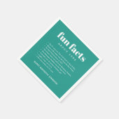 Blauwgroen Blauw Modern Minimal Fun Facts Verjaard Servet (Hoek)