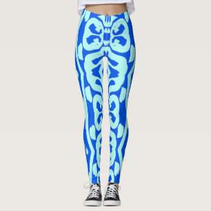 Blauwgroen blauw naadloos patroon "Ratti_Creative_ Leggings