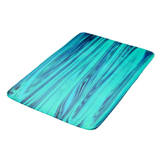 Blauwgroen blauw-oceaangolffend Abstract Badmat (Gekanteld)