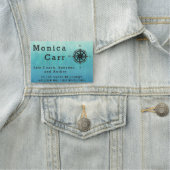 Blauwgroen blauw Ombre Zee Naamplaatje (In situ)