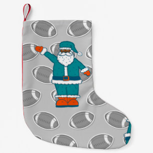 blauwgroen blauw oranje xmas zwarte santa claus ba kleine kerstsok