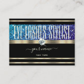 Blauwgroen Blauw Paarse Ombre Glitter Diamonds Gou Visitekaartje (Voorkant)