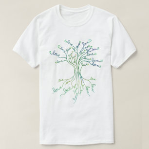 Blauwgroen blauw positief Ouderschap met een liefd T-shirt