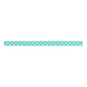 Blauwgroen blauw puntpatroon grosgrain lint (Voorkant)