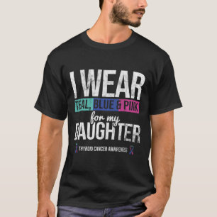 Blauwgroen Blauw Roze voor Dochter Schildklierkank T-shirt