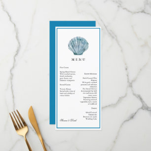  Blauwgroen Blauw Single Seashell Wedding Menu